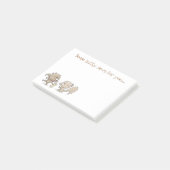 Niedliche Eichhörnchen, die einen Erdnussbaum teil Post-it Klebezettel (angewinkelt)