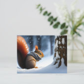 Niedliche Eichhörnchen-Erwärmung Hände in einen Sc Postkarte (Stehend Vorderseite)