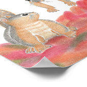 Niedliche Eichhörnchen Fallen Blätter Kinderzimmer Poster (Ecke)