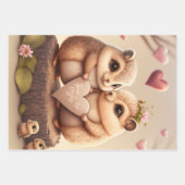 Niedliche Eichhörnchen in Liebe Geschenkpapier Set (Vorderseite 2)