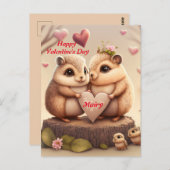 Niedliche Eichhörnchen in Liebe Postkarte (Vorne/Hinten)