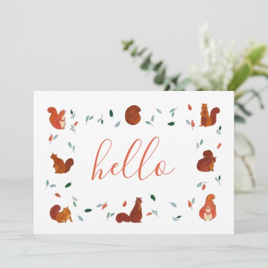 Niedliche Eichhörnchen Karte (Stehend Vorderseite)