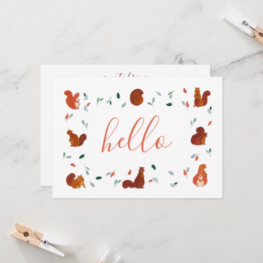 Niedliche Eichhörnchen Karte (Vorderseite/Rückseite Beispiel)