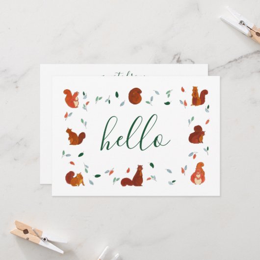 Niedliche Eichhörnchen Karte (Vorderseite/Rückseite Beispiel)