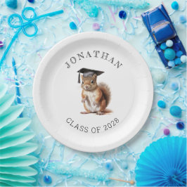 Niedliche Eichhörnchen-Kindergarten-Graduierungspa Pappteller