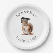 Niedliche Eichhörnchen-Kindergarten-Graduierungspa Pappteller (Vorderseite)