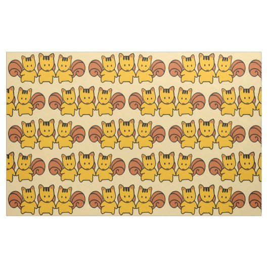Niedliche Eichhörnchen-Muster-Grafik Stoff (Fat Quarter (45,7 x 55,9 cm))