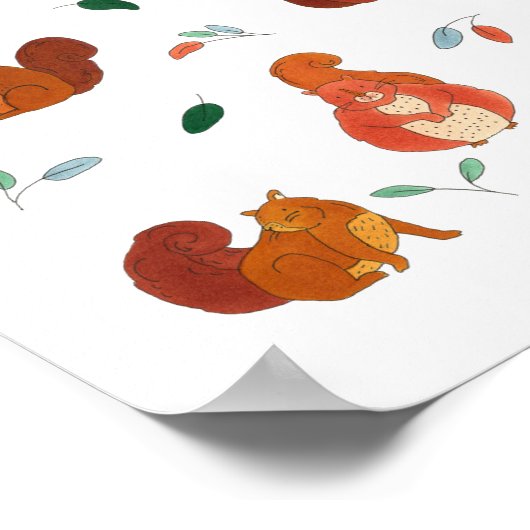 Niedliche Eichhörnchen Poster (Ecke)