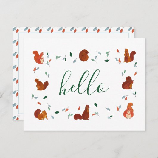 Niedliche Eichhörnchen Postkarte (Vorne/Hinten)