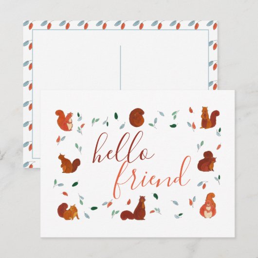 Niedliche Eichhörnchen Postkarte (Vorne/Hinten)