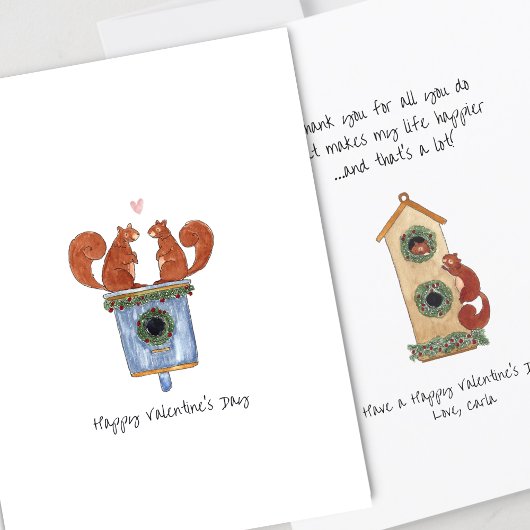Niedliche Eichhörnchen Valentinstag-Karte Karte