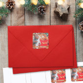 Niedliche Eichhörnchen-Weihnachtskerne Quadratischer Aufkleber