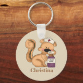 Niedliche Eichhörnchenschwester geben Schlüsselanh Schlüsselanhänger (Vorderseite)