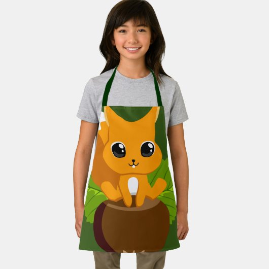 Niedliche Eichhörnchenwald Kids All-over-Print-Sch Schürze (Insitu)