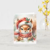 Niedliche Eichhörnchenweihnachtskarte - Traumurlau Karte (Gelbe Blume)