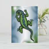 niedliche Eidechseneinladung Einladung (Stehend Vorderseite)