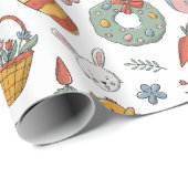 Niedliche Eier Bunny Spring Pattern Ostern Geschenkpapier (Rolleneckpunkt)