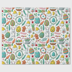 Niedliche Eier Bunny Spring Pattern Ostern Geschenkpapier