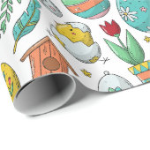 Niedliche Eier Bunny Spring Pattern Ostern Geschenkpapier (Rolleneckpunkt)