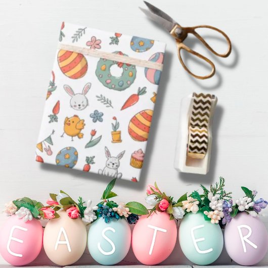 Niedliche Eier Bunny Spring Pattern Ostern Geschenkpapier