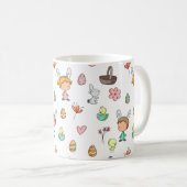 Niedliche Eier Rabbit Kids Pattern Ostern Kaffeetasse (VorderseiteRechts)