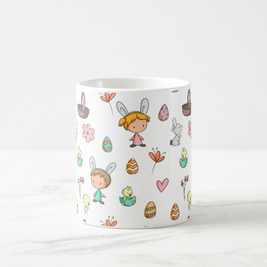 Niedliche Eier Rabbit Kids Pattern Ostern Kaffeetasse (Mittel)