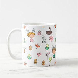 Niedliche Eier Rabbit Kids Pattern Ostern Kaffeetasse