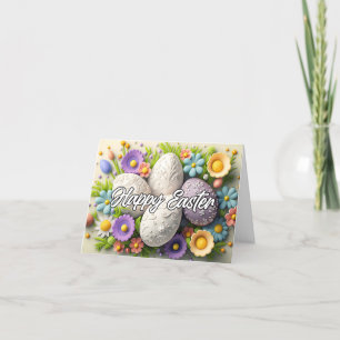 Niedliche Eier und Blume Feiertagskarte