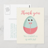 Niedliche Eierdusche Danke Karte (Vorne/Hinten)