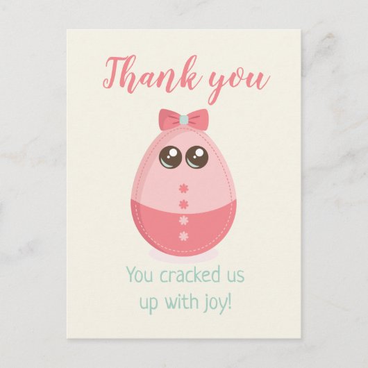 Niedliche Eierdusche Danke Karte (Vorderseite)