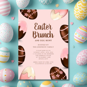 Niedliche Eierjagd und Osterbrunch Einladung