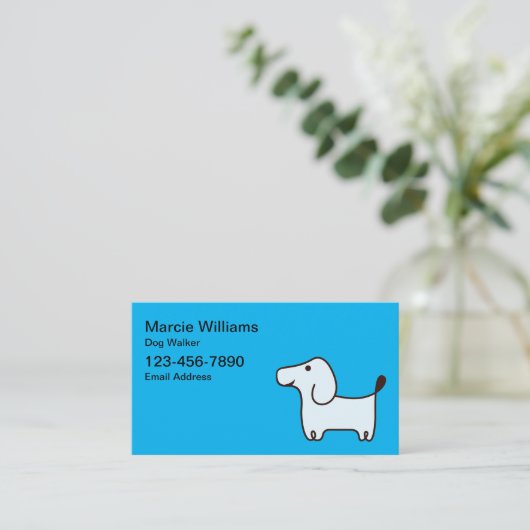 Niedliche Einfach-Dog-Walker-Visitenkarten Visitenkarte (Stehend Vorderseite)