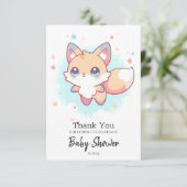 Niedliche Einfach-Fuchs-Babydusche Dankeskarte (Stehend Vorderseite)