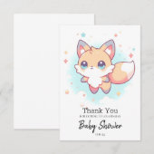 Niedliche Einfach-Fuchs-Babydusche Dankeskarte (Vorne/Hinten)