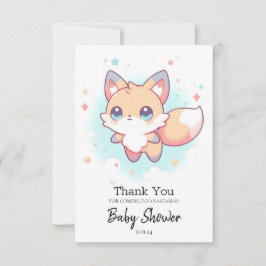 Niedliche Einfach-Fuchs-Babydusche Dankeskarte