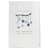 Niedliche einfache Aqua Blue Star Mobile Baby Dusc Mittlere Geschenktüte (Rückseite)