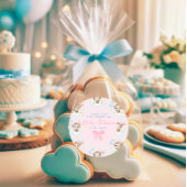 Niedliche einfache Baby Affen Balloons Pink Vielen Runder Aufkleber