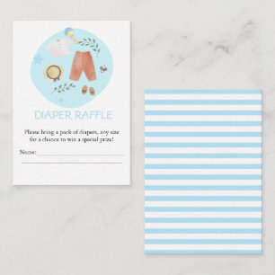 Niedliche einfache Baby-Kleidung Blue Diaper Raffl Begleitkarte