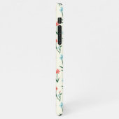 Niedliche einfache botanische Rosa Blauer Blume iPhone Hülle (Linke Seite)