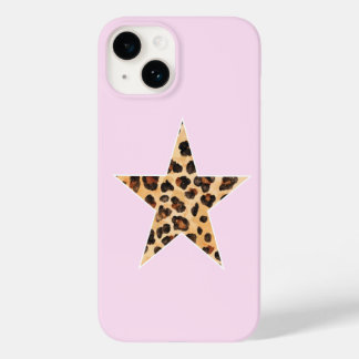 Niedliche einfache Cheetah Print Star Pink iPhone  Case-Mate iPhone 14 Hülle