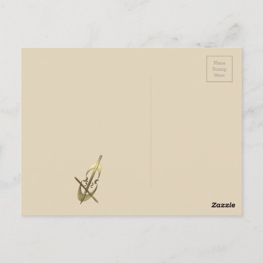 Niedliche einfache Chic Gold Cello Musik Danke Kar Postkarte (Rückseite)
