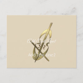 Niedliche einfache Chic Gold Cello Musik Danke Kar Postkarte
