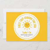 Niedliche einfache erste Reise rund um die Sonne 1 Dankeskarte (Rückseite)