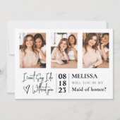 Niedliche Einfache Foto Collage Bridesmaid-Vorschl Einladung (Vorderseite)