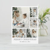 Niedliche einfache Foto Collage Weihnachtskarte Feiertagskarte (Stehend Vorderseite)