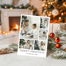 Niedliche einfache Foto Collage Weihnachtskarte