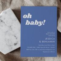 Niedliche einfache Französisch Blue Modern Oh Baby