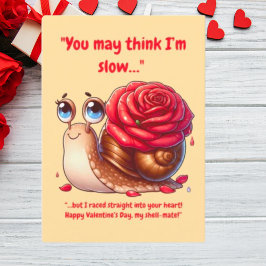 Niedliche Einfache Funny Message Floral Snail Vale Feiertagskarte