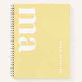 Niedliche Einfache Gelbe Monogrammschule Notizblock (Vorderseite)