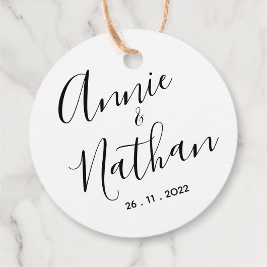 Niedliche einfache Minimalistische Schwarz-weiße S Geschenkanhänger (Rückseite)